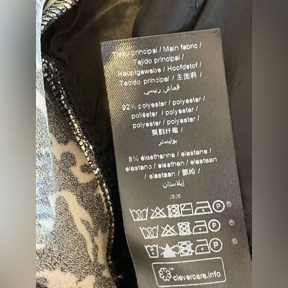 IKKS Floral Pants Pleated Front Pockets Black Blue 6 - Picture 10 of 10